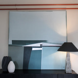 Large Green Blue Geometric Canvas | 140cm X 140cm in Homewares from Oriana B www.orianab.com