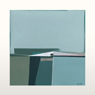 Large Green Blue Geometric Canvas | 140cm X 140cm in Homewares from Oriana B www.orianab.com