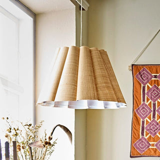Large Raffia Scalloped Ceiling Pendant in Lighting from Oriana B www.orianab.com