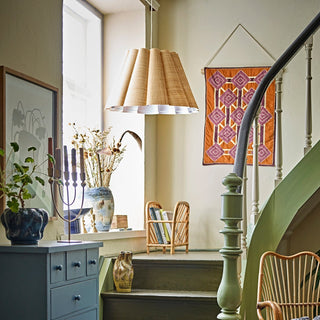 Large Raffia Scalloped Ceiling Pendant in Lighting from Oriana B www.orianab.com