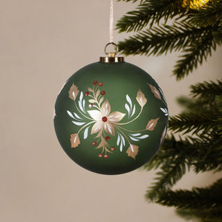 Large Sage Hand Painted Bauble in Christmas from Oriana B www.orianab.com