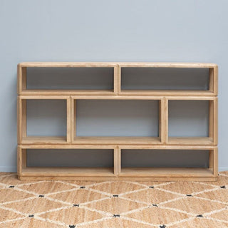 Large Sandblasted Shelving Display Console Table in Display from Oriana B www.orianab.com