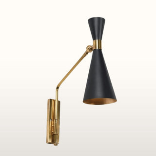 Large Satin Black and Brass Wall Light in Lighting from Oriana B www.orianab.com