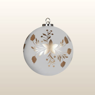 Large White & Gold Hand Painted Bauble in Christmas from Oriana B www.orianab.com