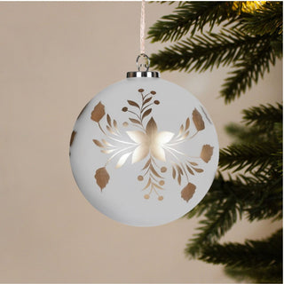 Large White & Gold Hand Painted Bauble in Christmas from Oriana B www.orianab.com