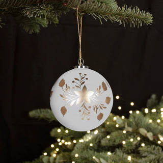 Large White & Gold Hand Painted Bauble in Christmas from Oriana B www.orianab.com