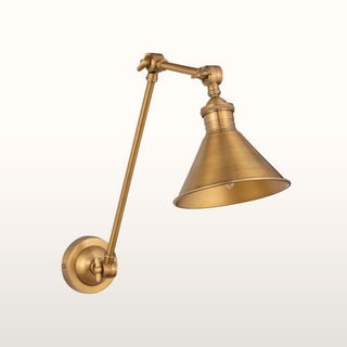 Long Arm Cone Wall Light | Brass in Lighting from Oriana B www.orianab.com