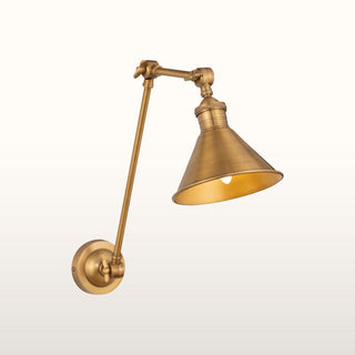 Long Arm Cone Wall Light | Brass in Lighting from Oriana B www.orianab.com