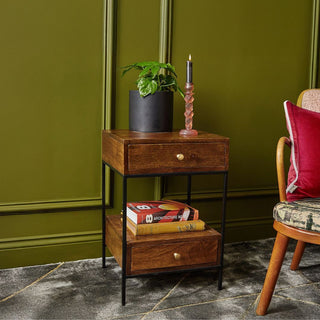 Mango Wood 2 Drawer Side Table in Furniture from Oriana B www.orianab.com