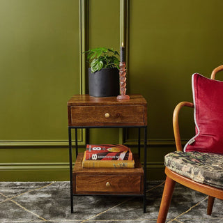 Mango Wood 2 Drawer Side Table in Furniture from Oriana B www.orianab.com