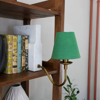 Marble Bookshelf Lamp with Green Shade in Lighting from Oriana B www.orianab.com