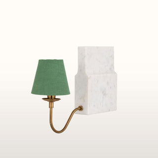 Marble Bookshelf Lamp with Green Shade in Lighting from Oriana B www.orianab.com