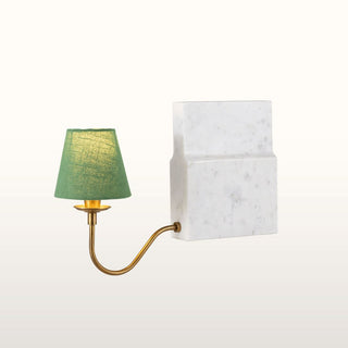 Marble Bookshelf Lamp with Green Shade in Lighting from Oriana B www.orianab.com