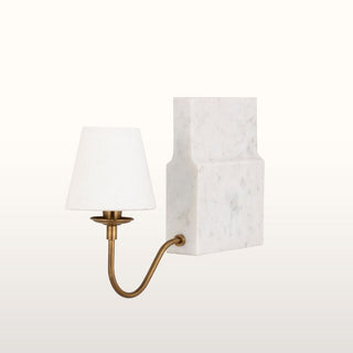 Marble Bookshelf Lamp with White Shade in Lighting from Oriana B www.orianab.com