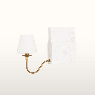 Marble Bookshelf Lamp with White Shade in Lighting from Oriana B www.orianab.com