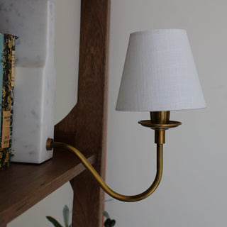 Marble Bookshelf Lamp with White Shade in Lighting from Oriana B www.orianab.com