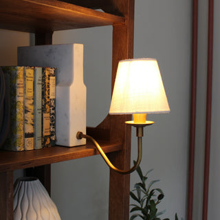 Marble Bookshelf Lamp with White Shade in Lighting from Oriana B www.orianab.com