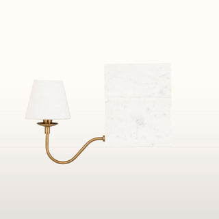 Marble Bookshelf Lamp with White Shade in Lighting from Oriana B www.orianab.com