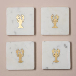 Marble Coasters witih Lobster Details in Homewares from Oriana B www.orianab.com