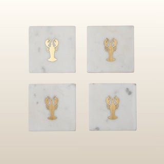 Marble Coasters witih Lobster Details in Homewares from Oriana B www.orianab.com