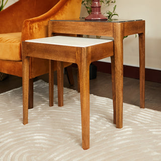 Marble Topped Side Table Nest in Furniture from Oriana B www.orianab.com