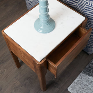 Marble Topped Side Table with Drawer in Furniture from Oriana B www.orianab.com