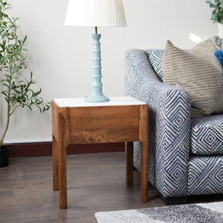 Marble Topped Side Table with Drawer in Furniture from Oriana B www.orianab.com