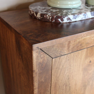 Marquetry Sliding Door Console Cabinet | Wood in Furniture from Oriana B www.orianab.com