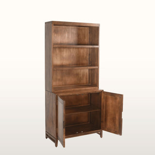 Marquetry Tall Bookshelf with Cabinet | Wood in Furniture from Oriana B www.orianab.com