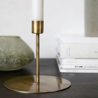 Medium Antique Brass Minimalist Candlestick in Homewares from Oriana B www.orianab.com