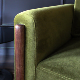 Mid Century Inspired Armchair | Green Velvet in Furniture from Oriana B www.orianab.com