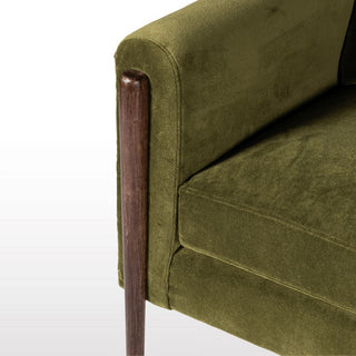 Mid Century Inspired Armchair | Green Velvet in Furniture from Oriana B www.orianab.com