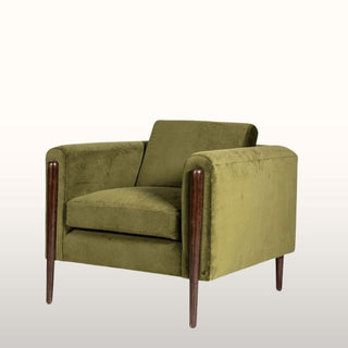 Mid Century Inspired Armchair | Green Velvet in Furniture from Oriana B www.orianab.com