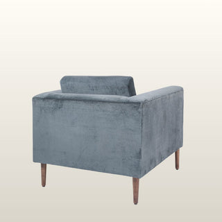 Mid Century Inspired Armchair | Smokey Blue Velvet in Furniture from Oriana B www.orianab.com