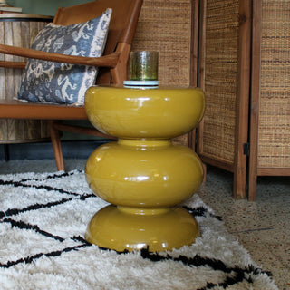 Mustard Glossy Side Table in Archived from Oriana B www.orianab.com