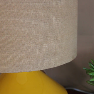 Mustard Lamp with Linen Shade in Lamps from Oriana B. www.orianab.com