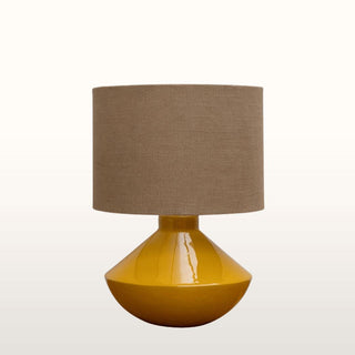 Mustard Lamp with Linen Shade in Lighting from Oriana B www.orianab.com