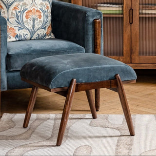 Olson Footstool | Smokey Blue in Furniture from Oriana B www.orianab.com