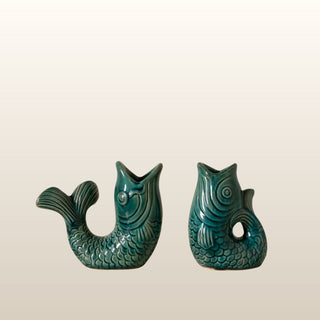Pair of Dark Green Fish Candlesticks in Homewares from Oriana B www.orianab.com