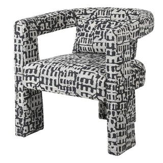 Patterned Monochrome Accent Chair in Furniture from Oriana B www.orianab.com