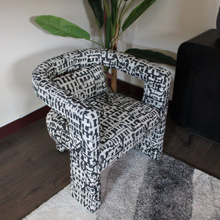 Patterned Monochrome Accent Chair in Furniture from Oriana B www.orianab.com