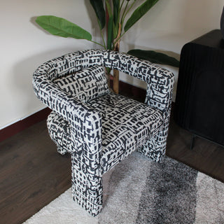 Patterned Monochrome Accent Chair in Furniture from Oriana B www.orianab.com