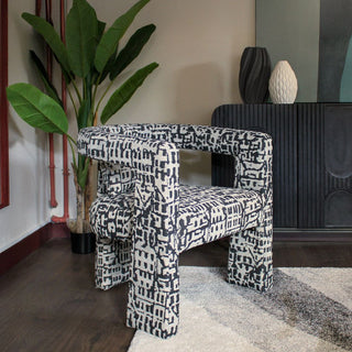 Patterned Monochrome Accent Chair in Furniture from Oriana B www.orianab.com