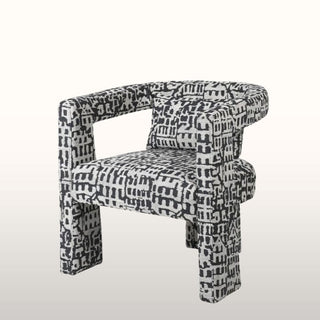 Patterned Monochrome Accent Chair in Furniture from Oriana B www.orianab.com