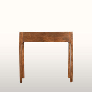 Petite Curved Wood Console Table | White Marble in Furniture from Oriana B www.orianab.com