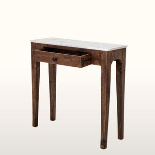 Petite Marble and Rustic Wood Console in Furniture from Oriana B. www.orianab.com