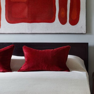 Pippa Velvet Cushion | Burgundy | 40x60 in Homewares from Oriana B www.orianab.com