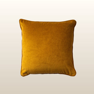 Pippa Velvet Cushion | Mustard | 50x50 in Homewares from Oriana B www.orianab.com