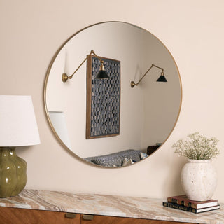 Portland | Round Gold Framed Mirror | 90cm in Mirrors from Oriana B www.orianab.com