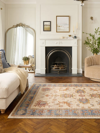 Quartz Ivory/Blue | Wool Flatweave Rug in Homewares from Oriana B www.orianab.com